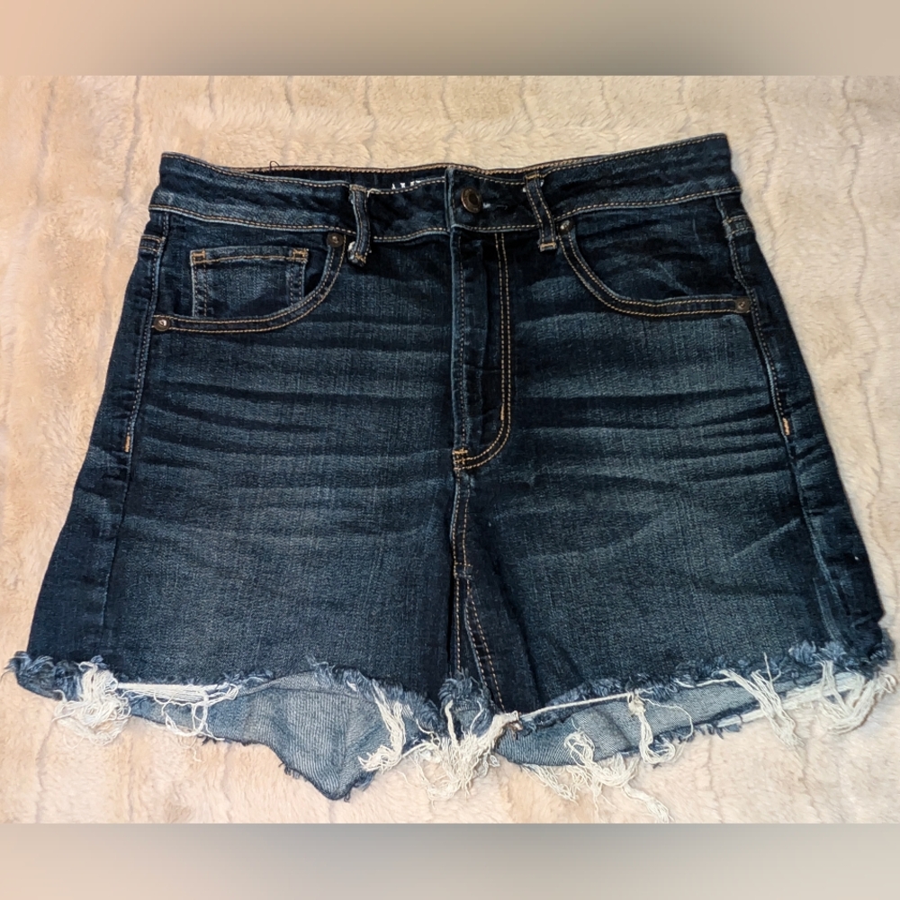 American Eagle Super Super Stretch High Rise Shortie Denim Shorts